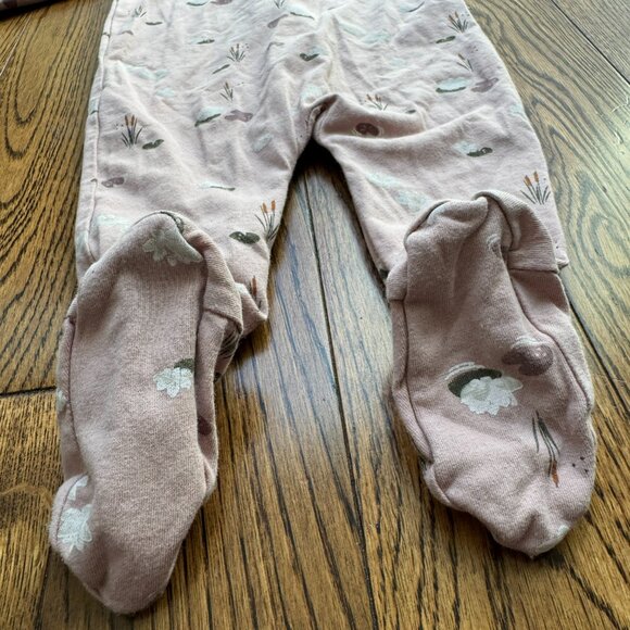Petit Lem Firsts Footie Bodysuit 2-Way Zip 6M Organic Cotton Flowers in the Pond - Picture 13 of 13